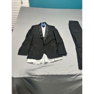 Perry Ellis Boy Full Suit/Tuxedo Black 8 Wedding/Ring Bearer/Formal